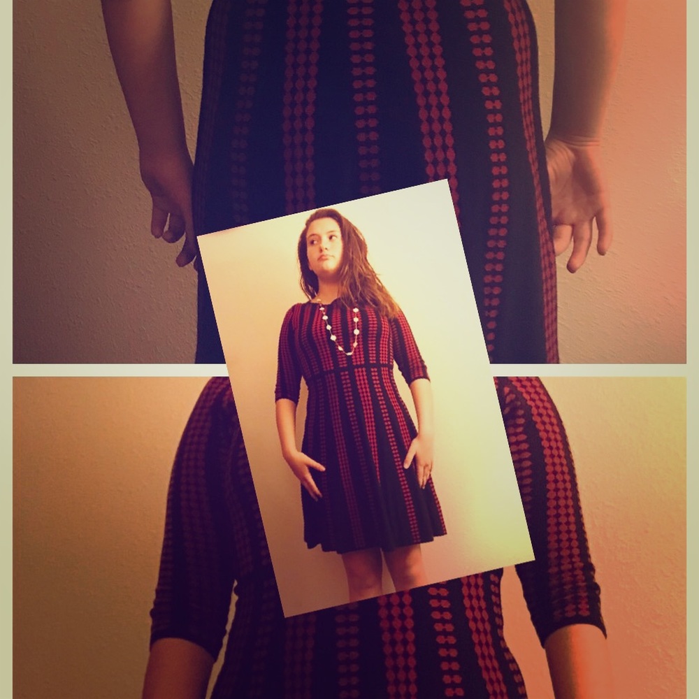 Sweater red and black dress